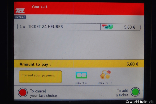 Pay the fare by coins or credit card