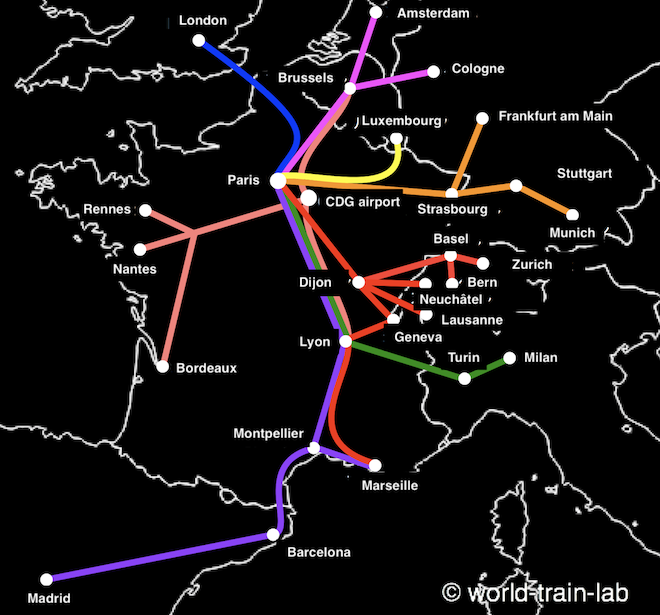 International trains from Paris