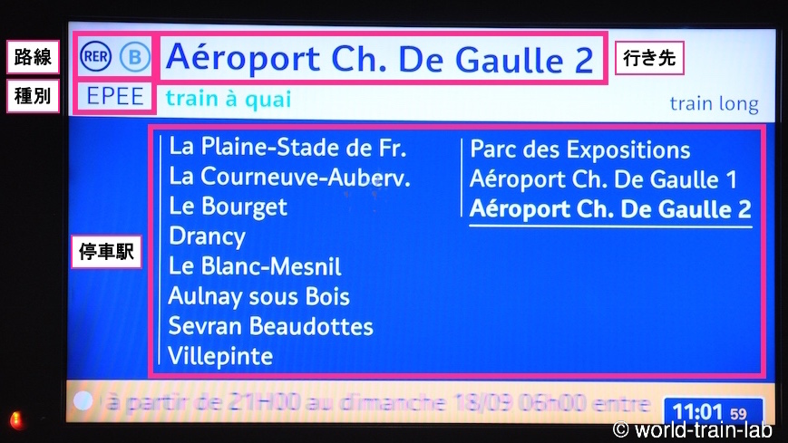 Departure train info